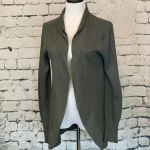 Green Open-Front Cardigan